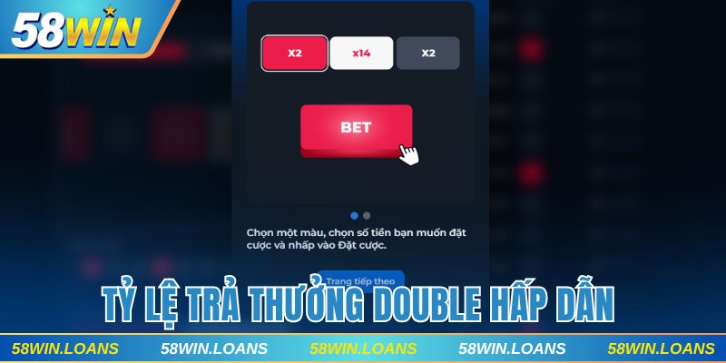 Tỷ lệ trả thưởng Double vô cùng hấp dẫn