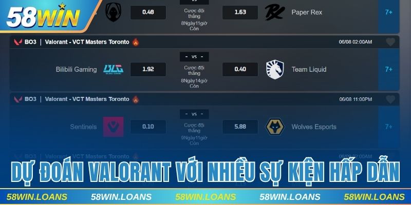 Dự đoán Valorant nhiều sự kiện hấp dẫn
